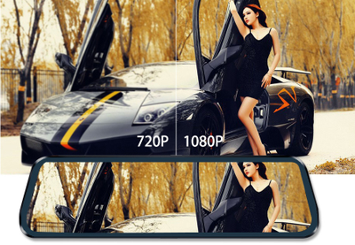 Видеорегистратор – зеркало 10 inches Full-Size 1080P с камерой заднего вида