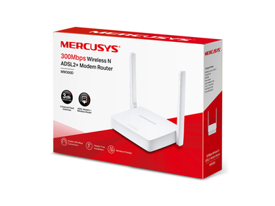 Mercusys MW300D ADSL2+ Белый