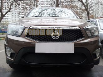 Защита радиатора Ssang Yong Actyon Sport 2012- black