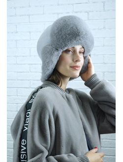 Ушанка "Север" цвет серебро + серый