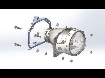 Переходные рамки для адаптивных фар Volvo XC90 под модуль Hella 3R/Hella R New (Комплект, 2шт)