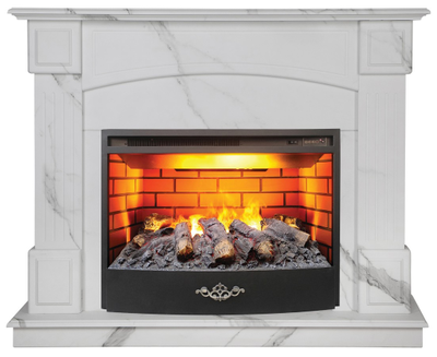 Электрокамин Carolina Marble WT с очагом 3D FireStar 25.5