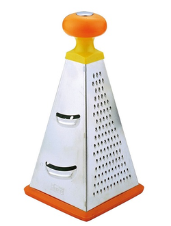 Терка 4-х гранная 23 см. нержавеющая сталь, с пластиковой ручкой