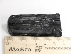 Турмалин чёрный шерл, кристалл стоячий, полированная верхушка, Бразилия (58*24*14 мм, 45 г) №29741