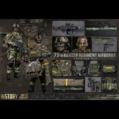 Американский десантник с пулеметом (лимитированная версия) - КОЛЛЕКЦИОННАЯ ФИГУРКА 1/6 75th RANGER REGIMENT AIRBORNE SAW GUNNER LIMITED VER (78094F) - DAMTOYS
