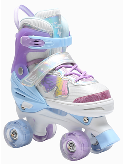 Квады детские раздвижные Banwei Butterfly Lilac (светящиеся колёса)