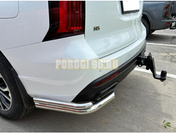 Защита заднего бампера  угловая двойная Папа Тюнинг d60/42 для Haval H5 2024-