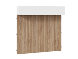 Детская ПОРТО - Шкаф навесной с декоративными панелями Белый жемчуг/Яблоня Беллуно/Белый софт