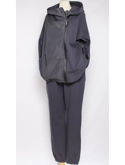 КОСТЮМ ЖАКЕТ НА МОЛНИИ И БРЮКИ "С ПЛАЩЁВКОЙ" графит р.50-56