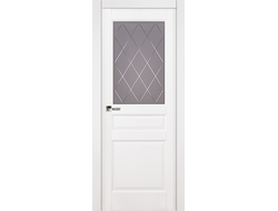 Дверь со стеклом Валенсия белая эмаль