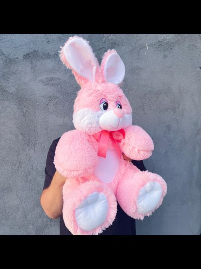 Плюшевый заяц 75 см розовый