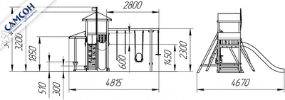 ДЕТСКАЯ ДЕРЕВЯННАЯ ИГРОВАЯ ПЛОЩАДКА САМСОН КИРИБАТИ КОМБИ в Воронеже
