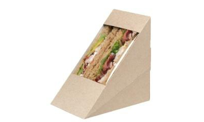 Коробка с окном для сэндвичей с окном (крафт), 130*130*50мм