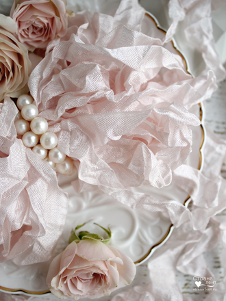 Шебби лента Королевский розовый в интернет магазине "Страна лент" крупный план