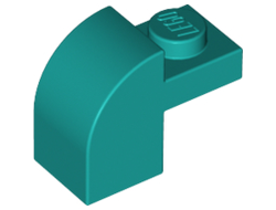 Slope, Curved 2 x 1 x 1 1/3 with Recessed Stud, Dark Turquoise (6091 / 6213785 / 6399564)