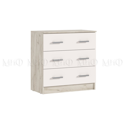 Бася Комод с 3-мя ящиками Кашемир, дуб крафт серый ш800хв816хг430 мм