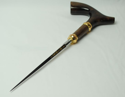 Эксклюзивная трость ручной работы золото латунь с клинком "Виконт"