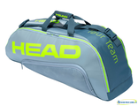 Теннисная сумка Head Tour Team Extreme 6R Combi 2021 (серый-зелёный)