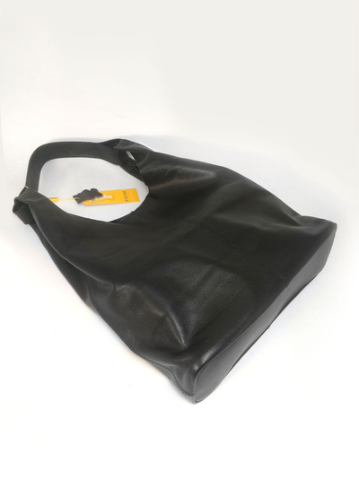 (АРТИКУЛ: 9969/1/8) СУМКА-МЕШОК ЖЕНСКАЯ, БОЛЬШАЯ, НАТУРАЛЬНАЯ КОЖА, ЧЕРНАЯ, БЕЗ ПОДКЛАДКИ, С МЕШКОМ-ВСТАВКОЙ ВНУТРИ, ЧЕРЕЗ ПЛЕЧО *