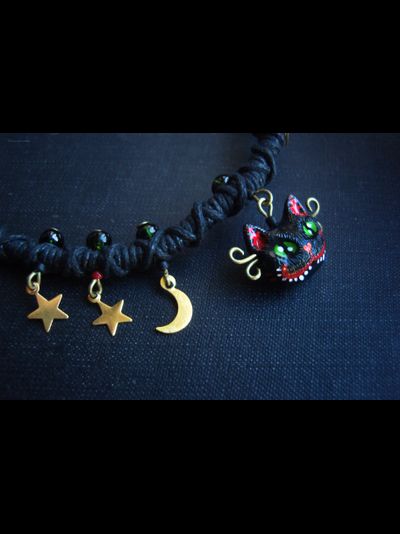 Короткое колье &quot;Нечеширрр&quot;, украшение в стиле фэнтези (по мотивам &quot;Алисы в Стране Чудес&quot;)