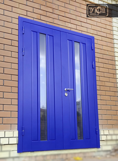 № 8/3. Профильная двустворчатая дверь со стеклопакетами