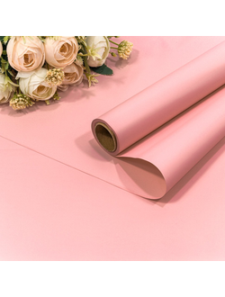 Пленка матовая "Корейская" 58см*10м Розовый №1767 ПР28/40