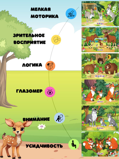 Пазлы "Лесные животные"
