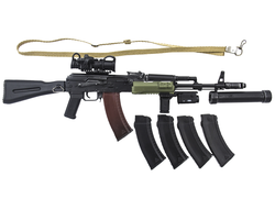 Автомат АК-74М с обвесом 1/6 (M-069 B) - SUPERMCTOYS