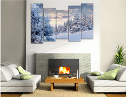 Модульная картина "Зимнее утро"