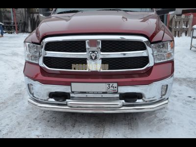 Защита переднего бампера двойная d76/60 для Dodge RAM 1500