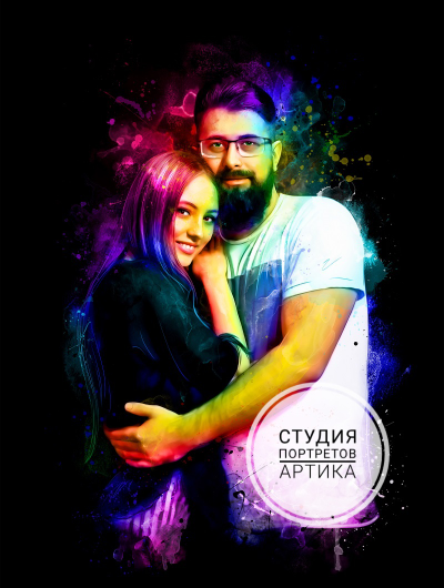 Портрет в Стиле Мурчиано 2 человека