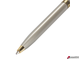 Ручка подарочная шариковая GALANT «Brigitte», тонкий корпус, серебристый, золотистые детали, пишущий узел 0,7 мм, синяя. 141009