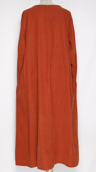 Платье  Бохо "Вельвет-пуговицы " терракотовое до р.54