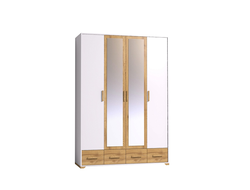 Спальня АЙРИС - АЙРИС 555 Шкаф для одежды и белья Белый-Дуб золотистый