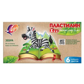 Пластилин Луч ZOO 6 цв.(длинный брусок 15гр.), 30С 1810-08