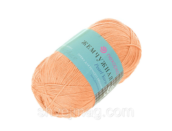 Пряжа Жемчужная Состав: 50% хлопок, 50% вискоза.  Вес мотка: 100 г.  Длина нити в мотке: 425 м. Желток