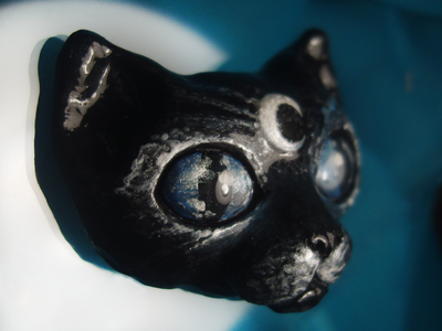 Волшебная брошь с котом и месяцем "Хозяин Полночных Сновидений и Всех Кошек"