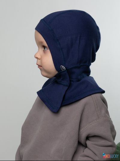 Шапка-шлем 24301-01 95%хлопок 5%лайкра, темно-синий 42-44