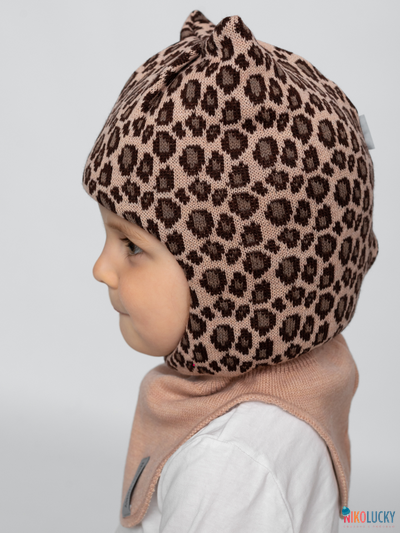 Шапка-шлем 24101-01 с утеплит,бежевый,коричневый 54-56