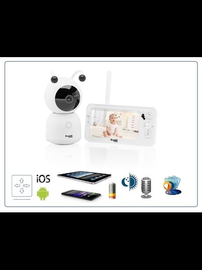 Видеоняня Ramili Baby RV100, монитор и 1 поворотная видеокамера, двухрежимная видеоняня, с DVR. HD