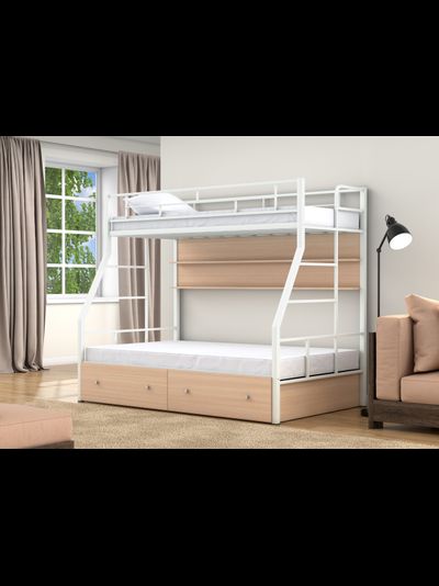 Двухъярусная кровать Раута Твист белая