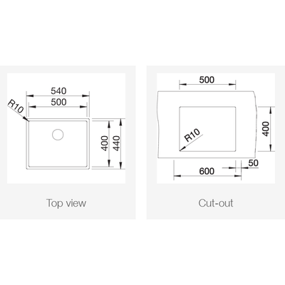 Мойка Blanco CLARON 500-U с отв. арм. InFino, Durinox