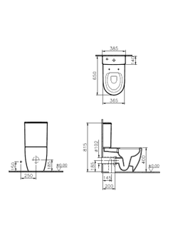 Унитаз компакт пристенный Vitra Sento 9830B003-7204 с тонким сиденьем микролифт