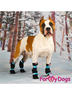 САПОГИ для крупных собак РП ЧЕРНО/СИНИЕ