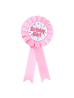 Значок розовый Birthday girl