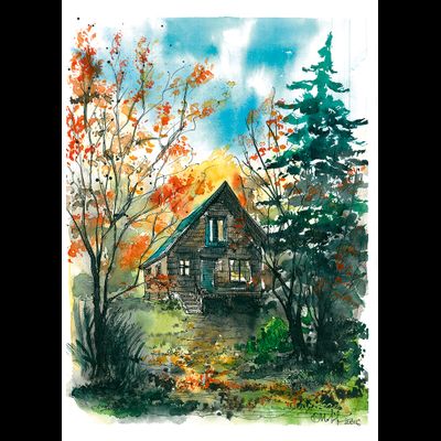 D0607 Осень во дворе