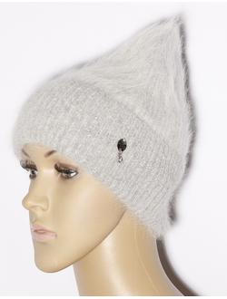 Екатеринбург. Шапка женская  "Резинка пушистая Ангора" 308 серая