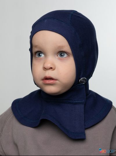 Шапка-шлем 24301-01 95%хлопок 5%лайкра, темно-синий 46-48