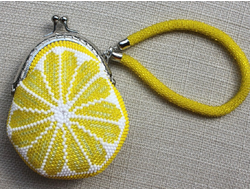Монетница "Лимончик" Набор для вязания крючком с бисером от Ирины Рудевич