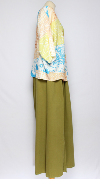 ДЖЕМПЕР ХЛОПОК "КИМОНО НАБИВНОЙ РИСУНОК" ветка, красные круги